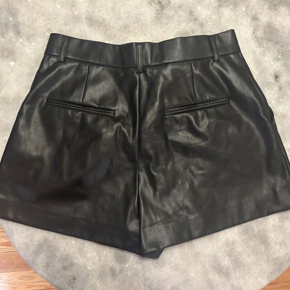 Zara Vegan Leather Black Shorts - Picture 5 of 9
